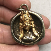 古玩杂件收藏复古尼泊尔藏传铜鎏金扎基拉姆护法随身挂件吊坠