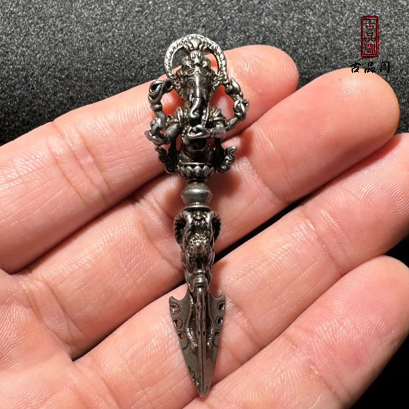 天铁象鼻财神金刚橛降魔杵尼泊尔西藏民族风复古个性项链吊坠男女