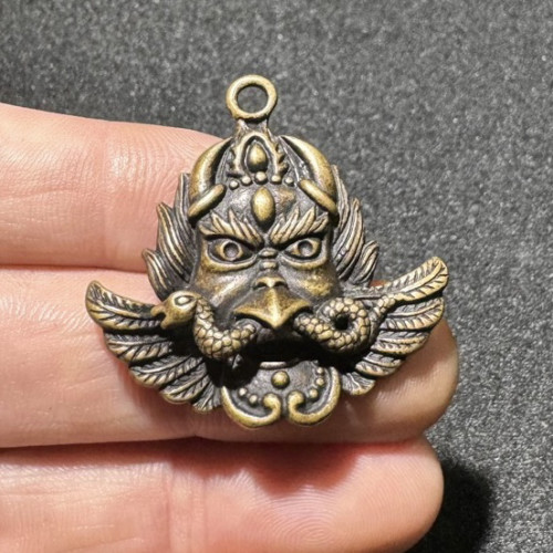 大鹏金翅鸟黄铜吊坠尼泊尔手工艺密宗挂饰挂件饰品大鹏鸟项链