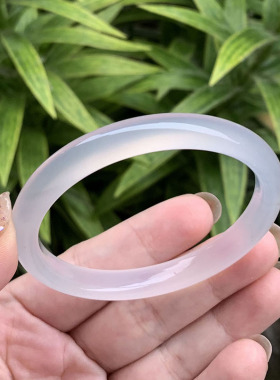 冰种白玉髓手镯女款古风荔枝冻