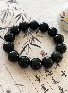 黑曜石男士手链手串百搭