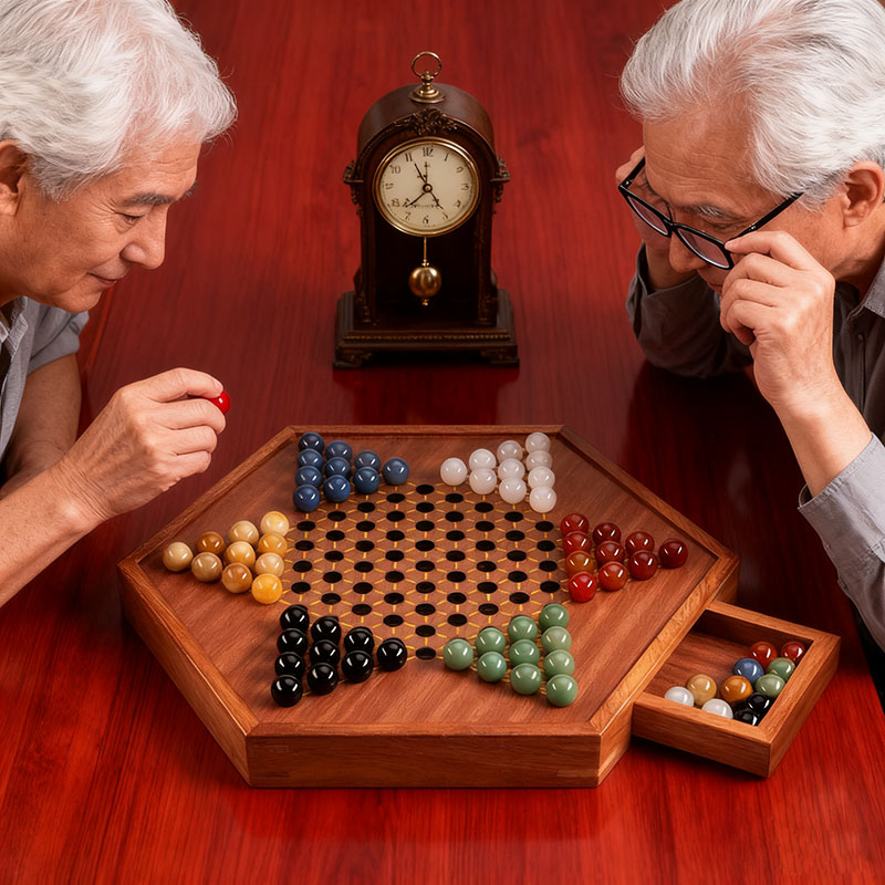 棋御社木质益智跳棋大号玛瑙球