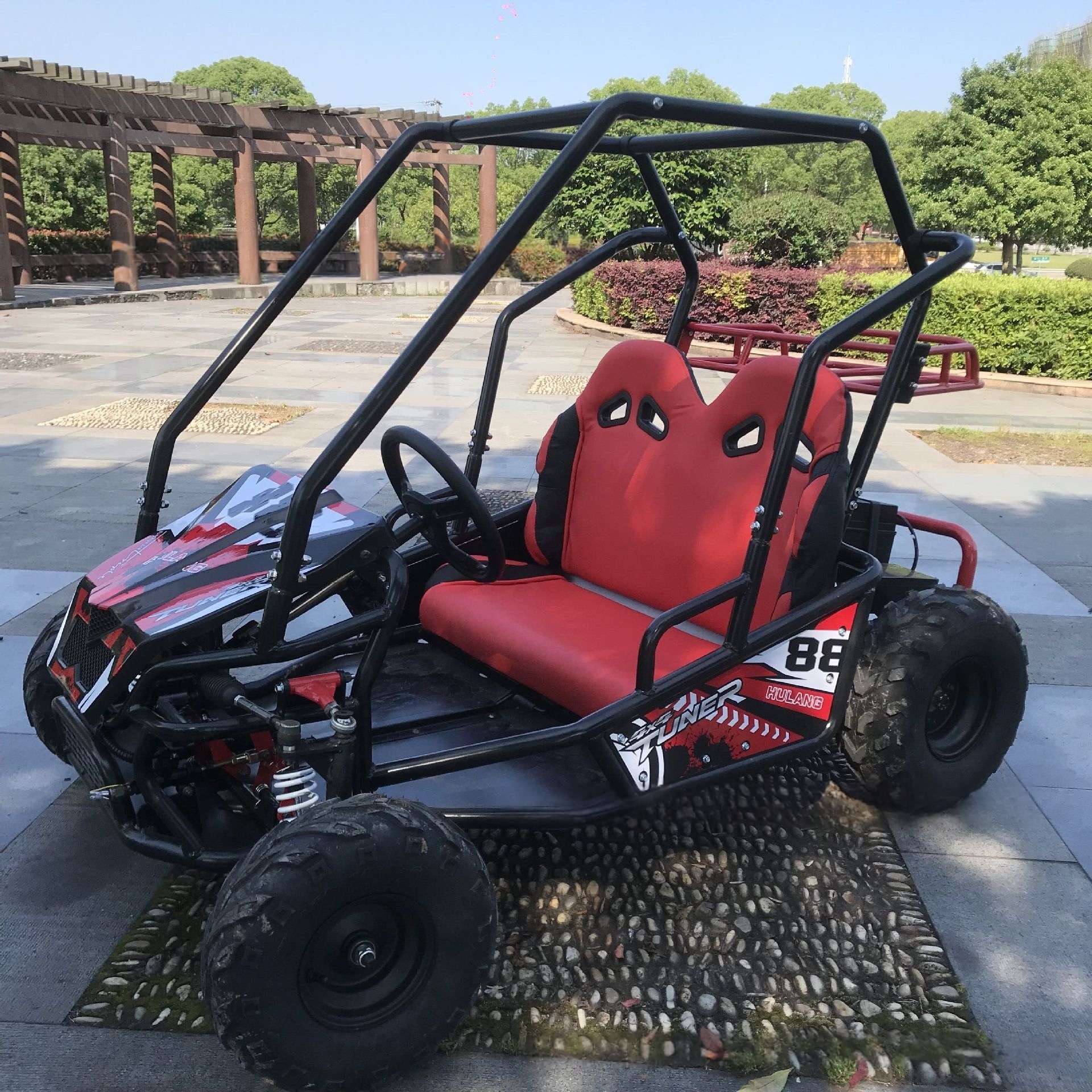 亲子双人卡丁车四轮电动越野沙滩车景区全地形竞技四轮儿童卡丁车