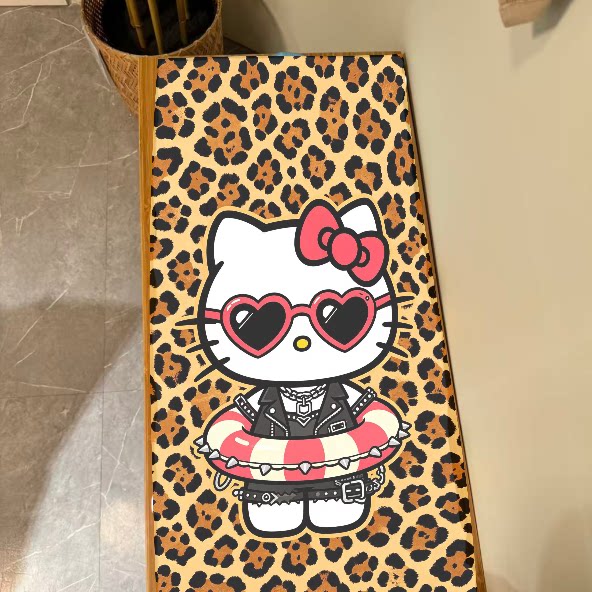 可爱豹纹卡通猫咪浴巾女生运动吸水速干擦汗隔脏洗澡毛巾可以定制