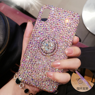 max苹果14手机壳奢华水钻11指环支架 适用于iPhone16pro 保护套13全包15plus防摔12女