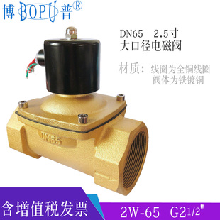 铸铁镀铜AC220V 2.5寸大口径电磁阀水阀 现货电磁阀 DC24V