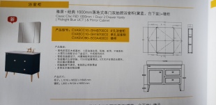 VO90镜柜 1000M落地式 CVASCC10 单门双抽浴室柜 美标正品 雅居经典