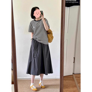 Bella风工装 美式 半身裙女高腰速干宽松显瘦a字伞裙子 实力厂家