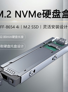 Unestech 1盘位PCIe 4.0 M.2 NVMe SSD硬盘抽取盒，适用2242-2280