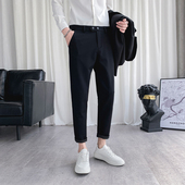 裤 简约小码 夏秋 27号男士 九分休闲西装 小脚锥形小西裤 矮小个子26码