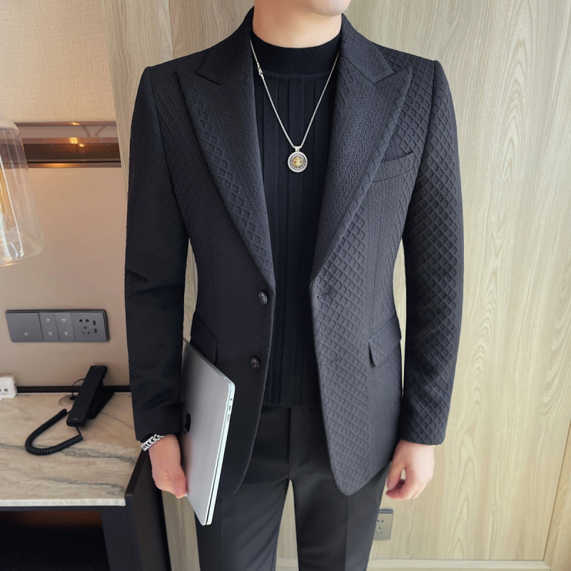 秋冬小码小号XS码单排扣西服男士商务休闲修身单西外套时尚小西装