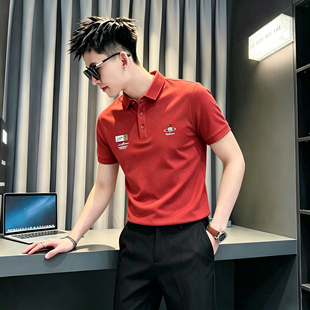 矮个子男xs小码小号修身刺绣短袖polo衫高级感半袖T恤tee夏装新款