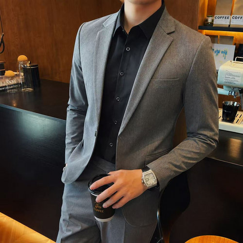 S号XS码s秋冬季休闲小西服男士韩版潮流修身帅气纯色单西西装外套