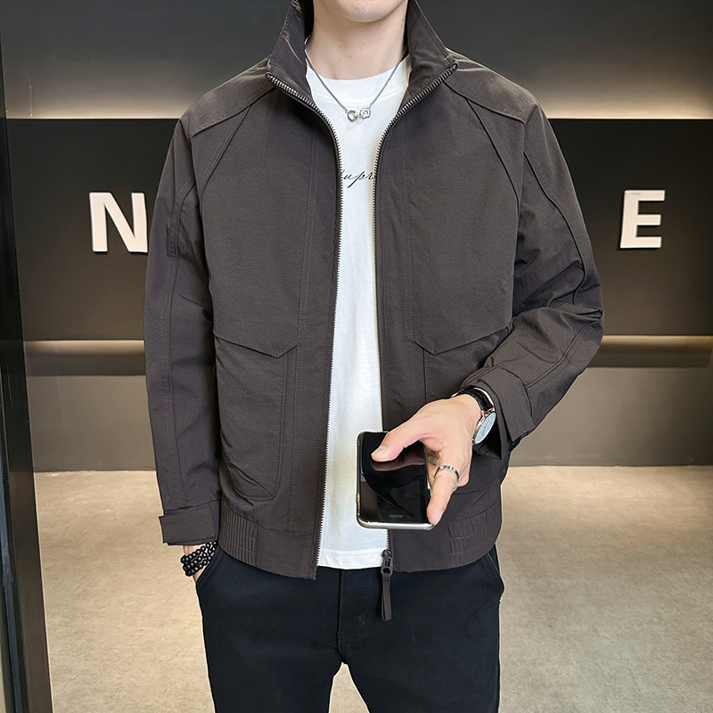 矮小个子男装S号XS码秋小码160男士立领爆款夹克韩版潮流修身外套