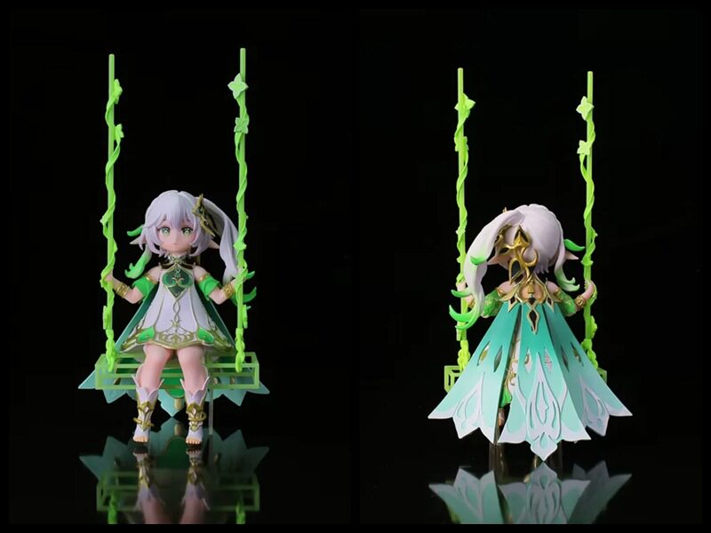 游戏周边 Q版 小吉祥 草神纳西妲 坐秋千 模型 公仔摆件 酷玩手办