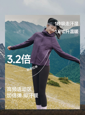 25AW-蕉下女士弹力气绒外套（连帽、中暖）CL231抗湿冷夹棉外套