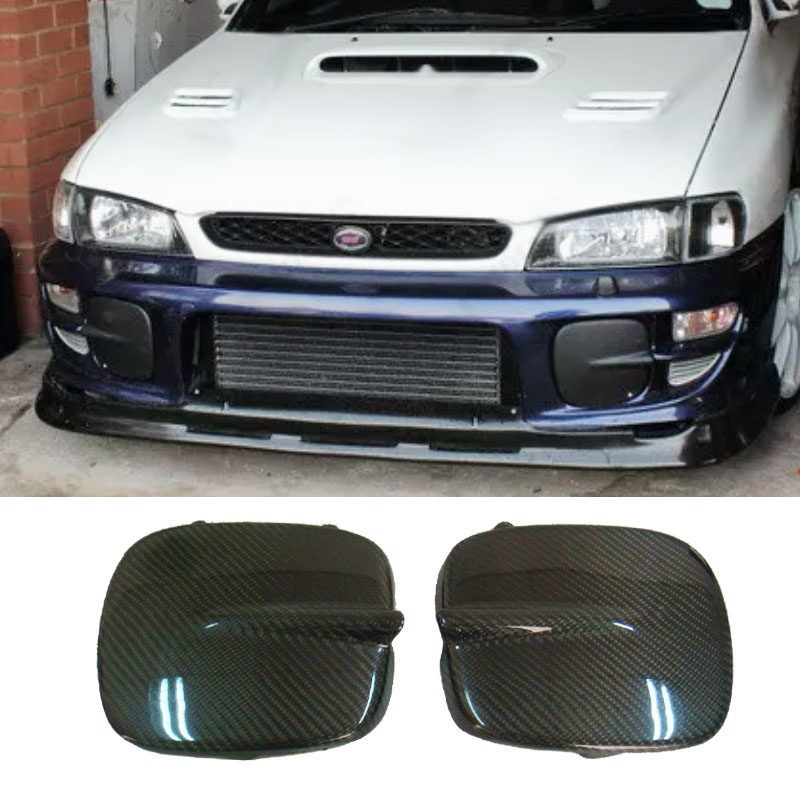 适用于1997 - 2001年斯巴鲁WRX STi碳纤维雾灯罩前杠雾灯框雾灯盖