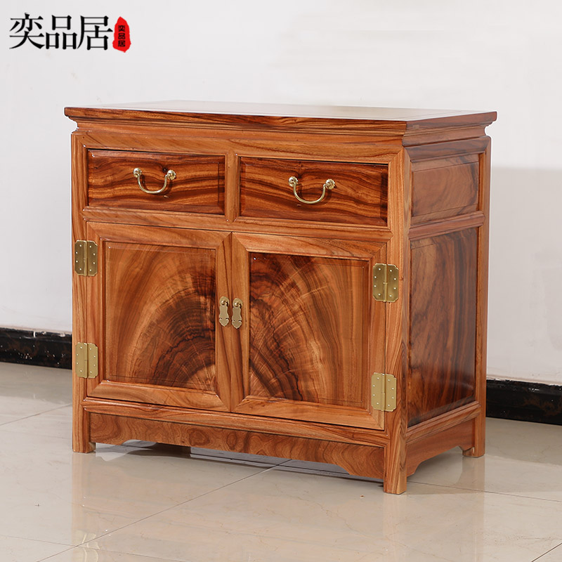 香樟木两门两斗储物柜收纳矮柜子