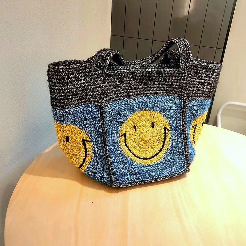 祖母格笑脸编织包可爱图案手提包DIY手工毛线材料包送女友成品包,服饰配件/皮带/帽子/围巾,DIY编织材料包,淘宝优惠券,粉丝福利购,淘宝优惠卷