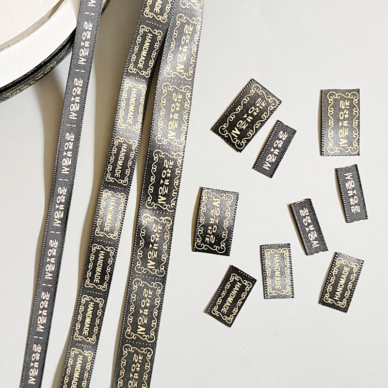 涤纶织唛发夹背标小标签