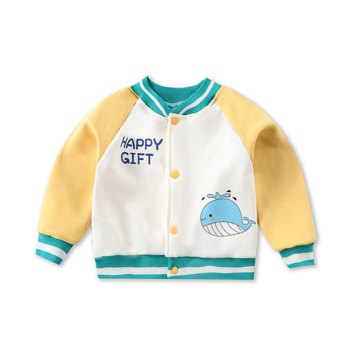 新款儿童加绒开衫男童女童户外运动卫衣韩版棒球服厂家直销