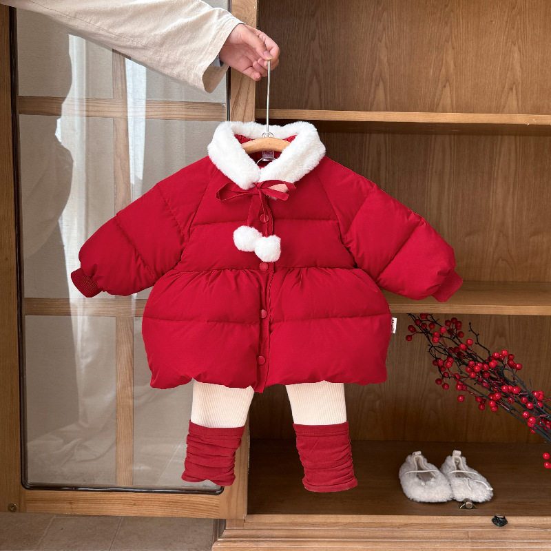 婴儿衣服棉服冬季女宝宝套装加厚新款洋气过年一岁冬款喜庆两件套,童装/婴儿装/亲子装,儿童运动套装,淘宝优惠券,粉丝福利购,淘宝优惠卷