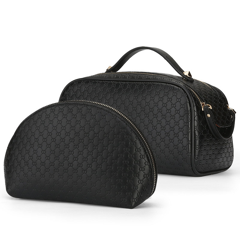 两件套化妆包波士顿子母包女士包包手拿手提包小包包女包斜挎包红