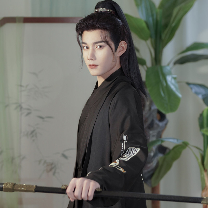 静花【余】原创汉服男女款宋制黑色仙侠古风新款国风长裙毕业班服