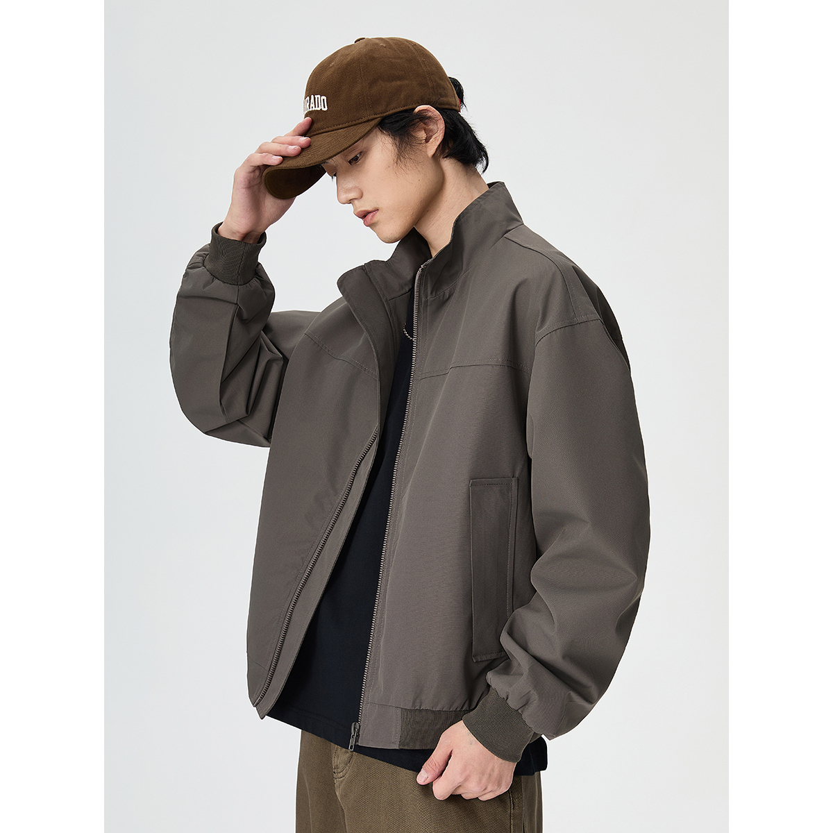 BOLM秋冬款立领短款宽松夹克外套