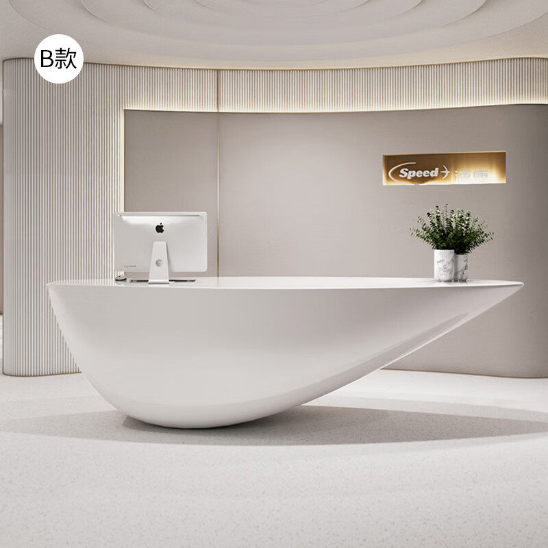 烤漆吧台公司前台接待桌创意圆弧形收银台迎宾医美咨询台办公家具,商业/办公家具,前台/柜台,淘宝优惠券,粉丝福利购,淘宝优惠卷