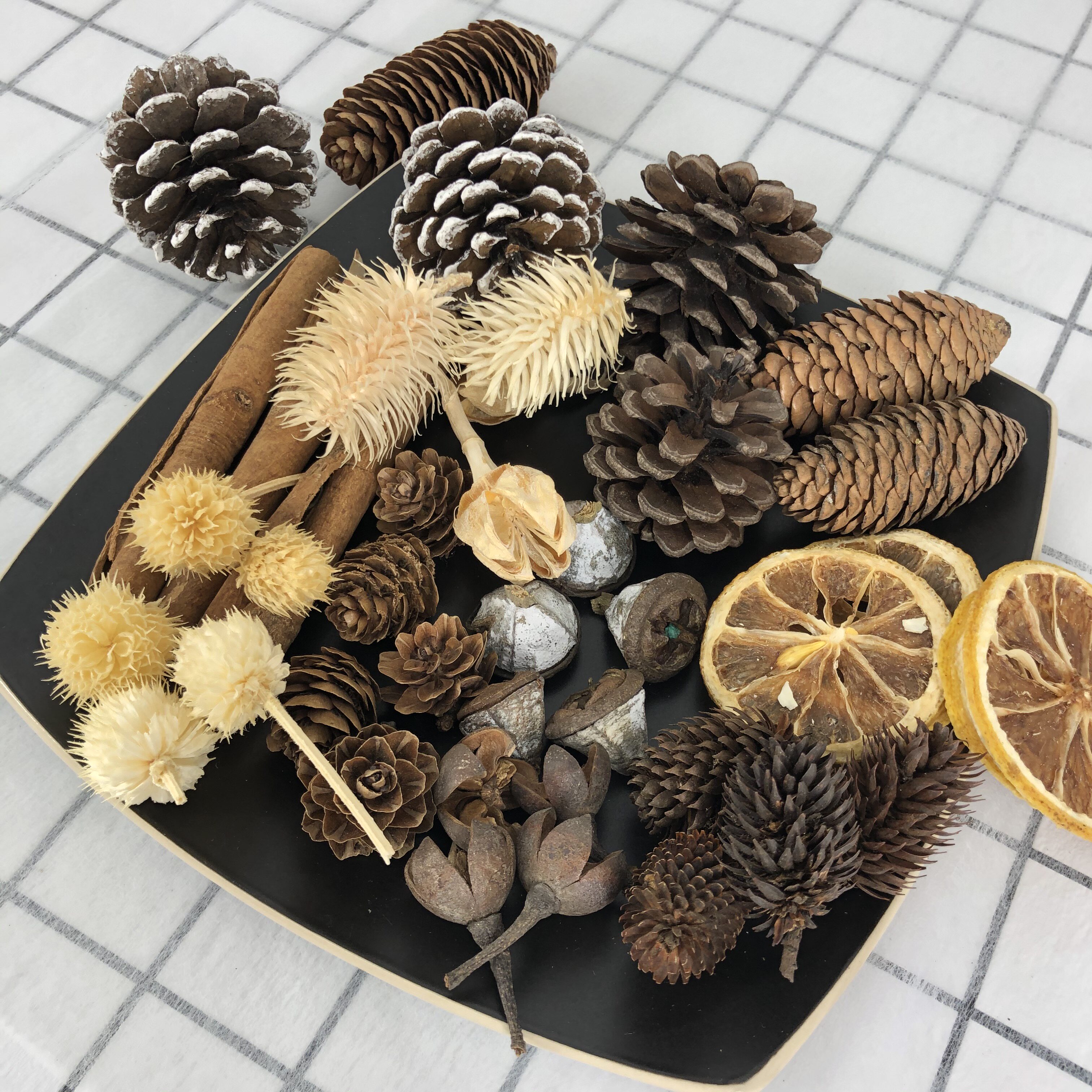 果实diy材料肉桂棉花松果