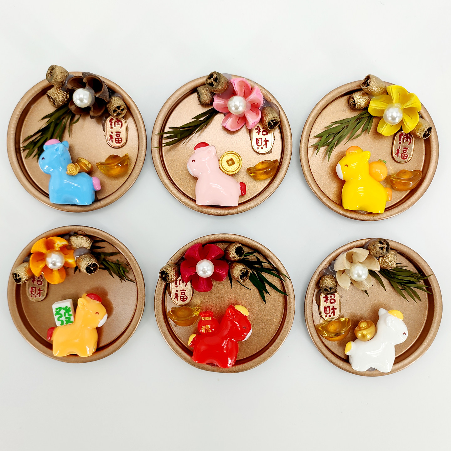 手工干花金属冰箱贴diy材料包马年永生花招财磁力贴亲子暖场活动,家居饰品,冰箱贴,淘宝优惠券,粉丝福利购,淘宝优惠卷