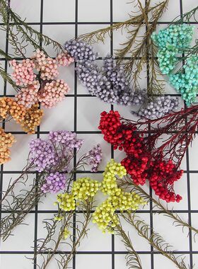 永生花小米花粉色玻璃材料干花