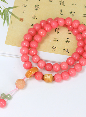 粉菩提DIY粉莲款手链规格1.0男女简约风文玩装饰念珠首饰厂家批发