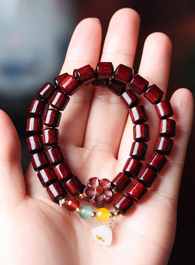 赞比亚小叶紫檀桶珠DIY春风款手链规格8×8男女念珠首饰厂家批发