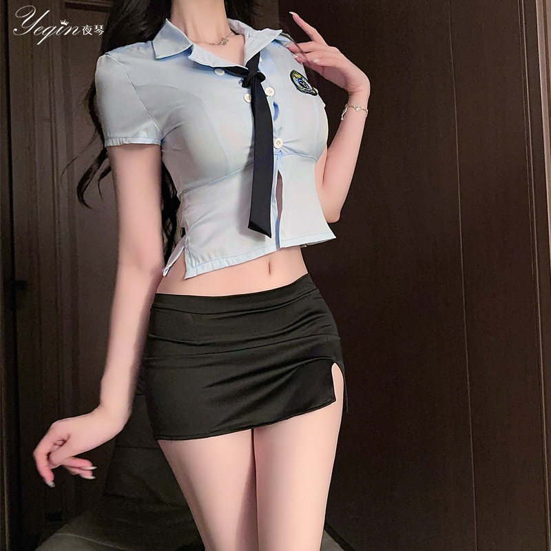 夸张短裙反差无敌荡领超低腰束身丰胯a字涩谷裙低胯成熟御姐热辣