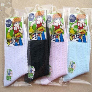 中新儿童春夏季 薄纯棉网眼袜子宝宝袜子薄棉男女大中小童中筒袜