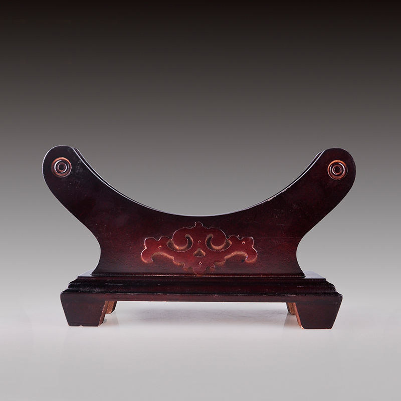 圆形玉石茶饼圆形平安扣摆件底座木托玉扣玉璧怀古支架玉片架子