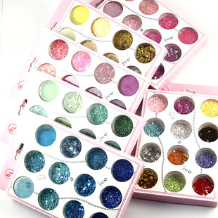 12色美甲亮片指甲渐变细粉闪粉套装 网红眼妆 滴胶diy材料填充物