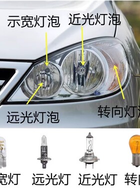 适用于08-12款大众朗逸前大灯示宽灯泡远光近光灯泡转向灯泡正品