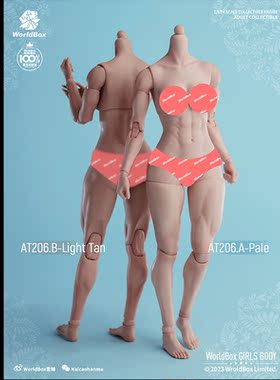 Worldbox 1/6 女兵人 可动人偶 素体 肌肉版 AT206 白肌浅麦 现货