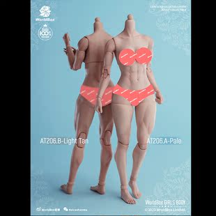 Worldbox 1/6 女兵人 可动人偶 素体 肌肉版 AT206 白肌浅麦 现货