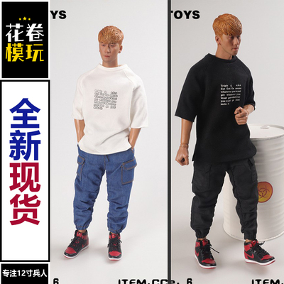 1/6男兵人上衣宽松韩版嘻哈T恤