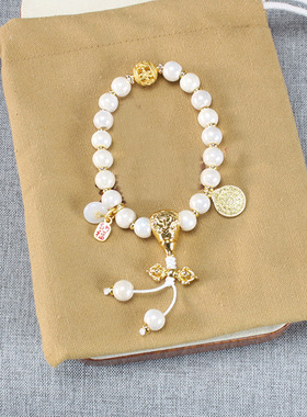 原创设计香灰瓷手串八卦牌手链