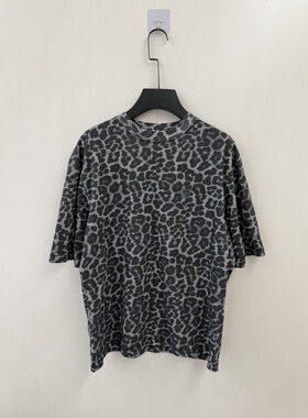 Dann南油买手店时髦小众豹纹AB刺绣印花短袖T恤女休闲百搭上衣春T
