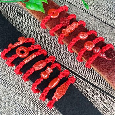 本命年帝王砂红朱砂红绳腰带扣