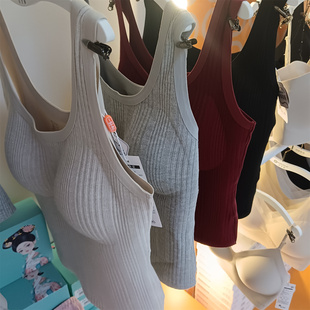 一轻松文胸细带1580厚款背心二合一带胸垫吊带暖聚拢美背1581宽带