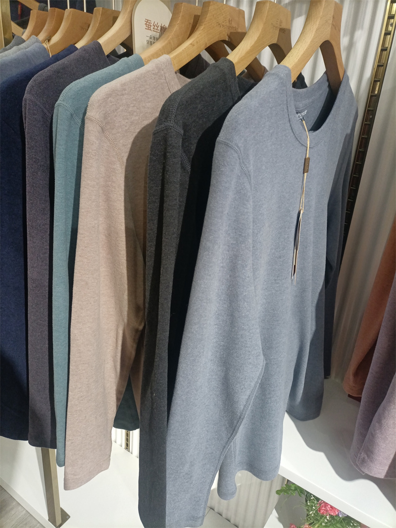 三针内衣云柔棉圆领男内衣加厚亲肤保暖内衣中领秋衣秋裤35105