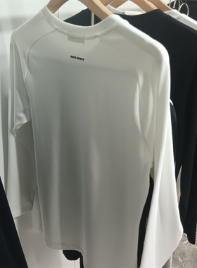 三针内衣40S棉男圆领印小标打底衫上衣55290圆领休闲外穿长袖T恤