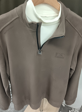 三针内衣男士拉芙绒半拉立领男打底衫单件加厚保暖上衣高领55225A